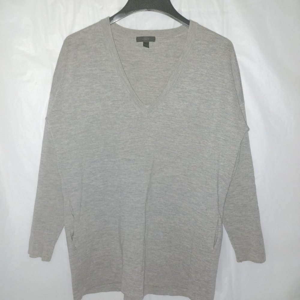 J.CREW WOMEN'S V-NECK PULLOVER LONG SLEEVE SWEATER